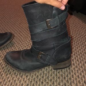 Steve Madden Leather Boots-women, Black